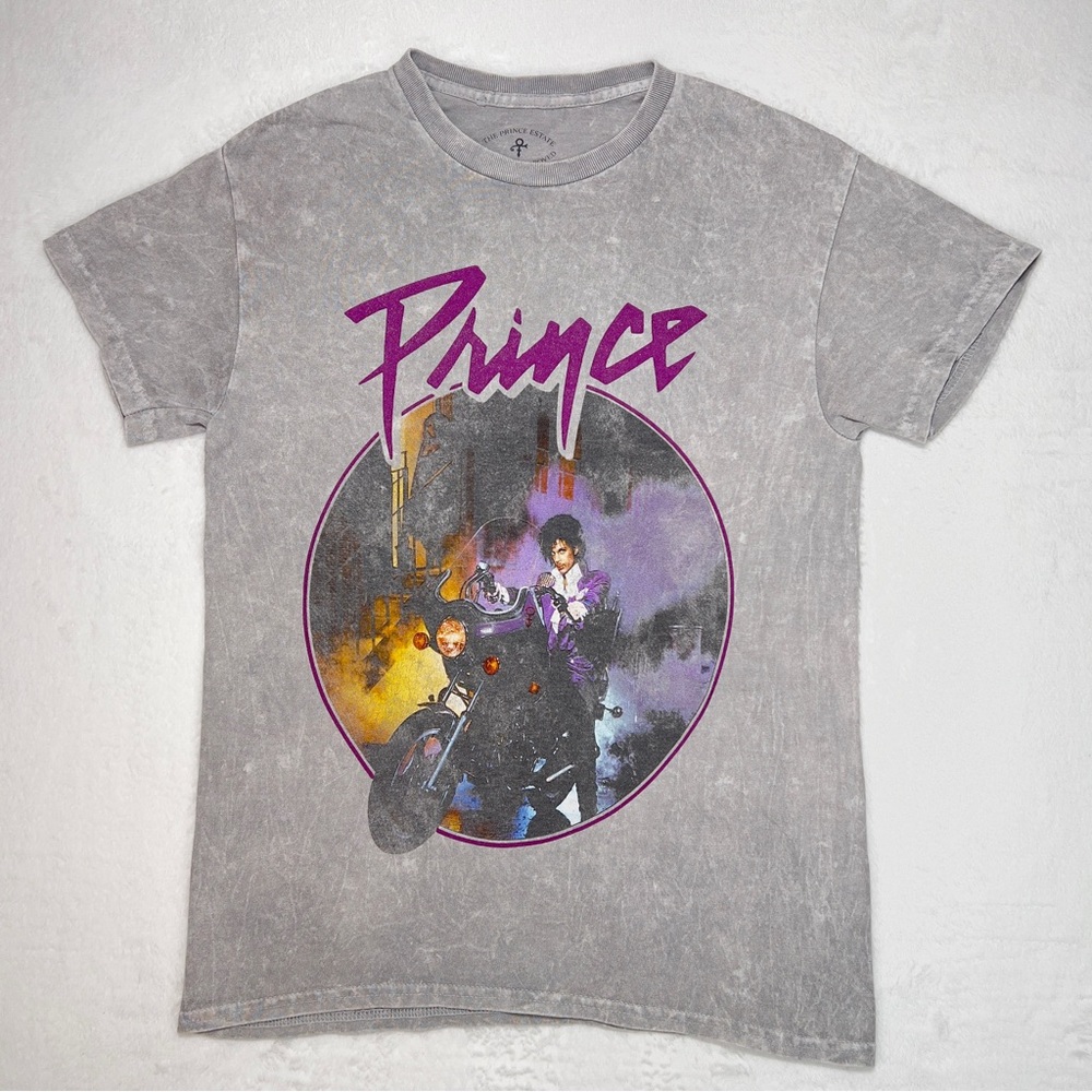 Official Prince Tee Shirt Purple Rain Womens XS Grey Short Sleeve